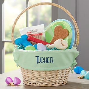 Personalized Dog Easter Basket - Light Green