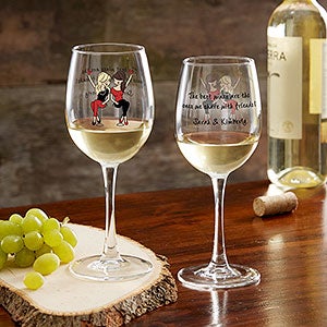 Best Friend Wine Lover Personalized White Wine Glasses