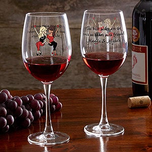 Best Friend Wine Lover Personalized Red Wine Glasses