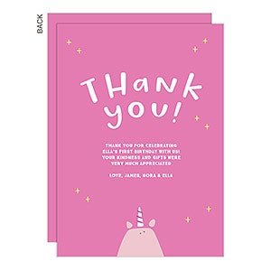 Unicorn Kids Premium Thank You Cards - Set of 5