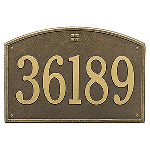 Cape Charles Personalized Aluminum Address Number Plaque - Antique Brass