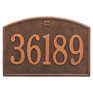 Cape Charles Personalized Aluminum Address Number Plaque - Antique Copper