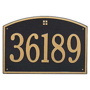 Cape Charles Personalized Aluminum Address Number Plaque - Black & Gold