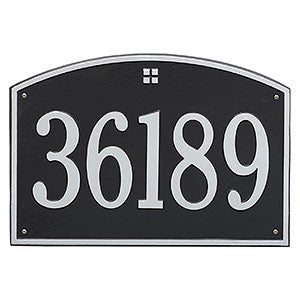 Cape Charles Personalized Aluminum Address Number Plaque - Black & Silver