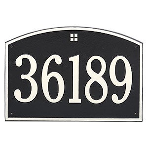 Cape Charles Personalized Aluminum Address Number Plaque - Black & White