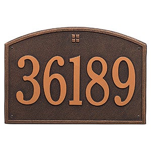 Cape Charles Personalized Aluminum Address Number Plaque - Oil Rubbed Bronze