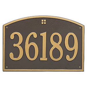 Cape Charles Personalized Aluminum Address Number Plaque - Bronze & Gold