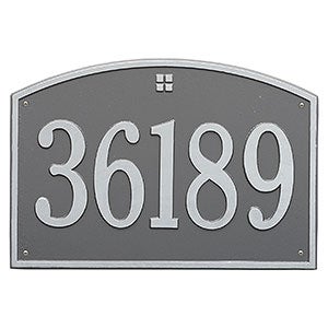 Cape Charles Personalized Aluminum Address Number Plaque - Pewter & Silver