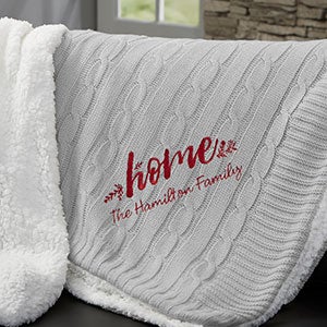 Cozy Home Personalized 50x60 Grey Throw Blanket