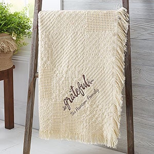 Personalized Embroidered Afghan Throw - Cozy Home