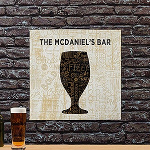 Cheers For Beers Goblet 24x24 Personalized Canvas Print