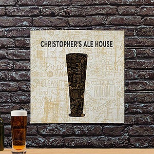 Cheers For Beers Pilsner 16x16 Personalized Canvas Print