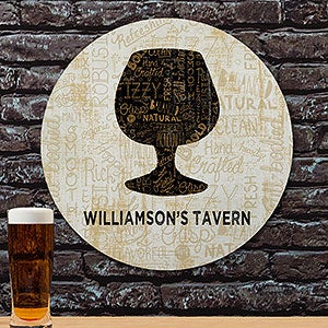 Cheers For Beers Snifter Personalized Wood Round Sign