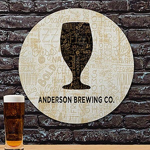 Cheers For Beers Goblet Personalized Wood Round Sign