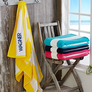 Embroidered Resort Yellow Beach Towel