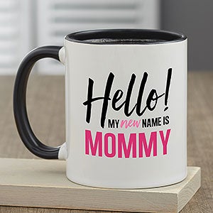 Personalized Pregnancy Announcement Mug for Her - Black