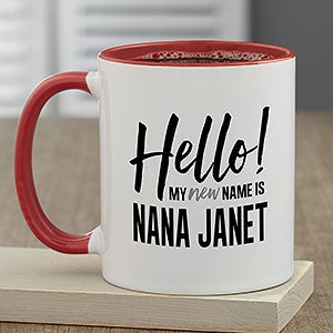 Personalized Pregnancy Announcement Mug for Her - Red