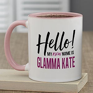 Personalized Pregnancy Announcement Mug for Her - Pink