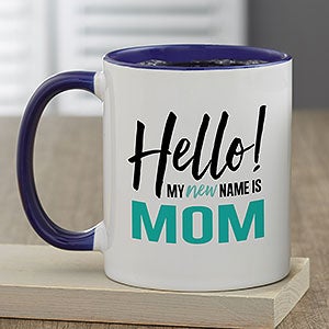 Personalized Pregnancy Announcement Mug for Her - Blue