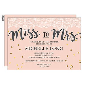 From Miss to Mrs. Party Invitation - Set of 5