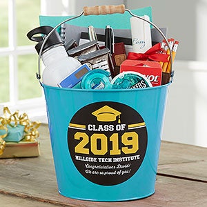 Class Of Personalized Graduation Metal Bucket - Teal