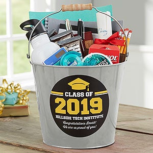 Class Of Personalized Graduation Metal Bucket - Silver