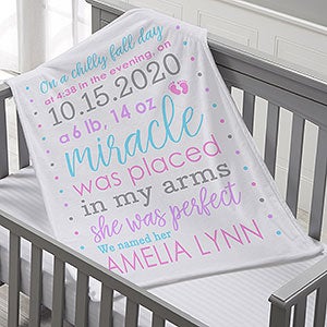 Baby Girl's Story Personalized 30x40 Baby Fleece Blanket