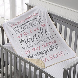 Baby Girl's Story Personalized 30x40 Baby Sherpa Blanket