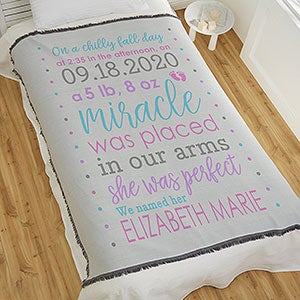 Baby Girl's Story Personalized 56x60 Woven Throw