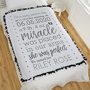 Baby Girl's Story Personalized 50x60 Tie Blanket