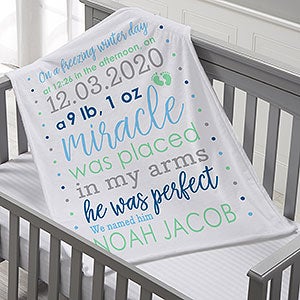 Baby Boy's Story Personalized 30x40 Baby Fleece Blanket