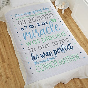 Baby Boy's Story Personalized 50x60 Sweatshirt Blanket