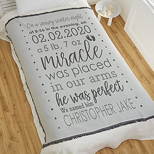 Baby Boy's Story Personalized 56x60 Woven Throw