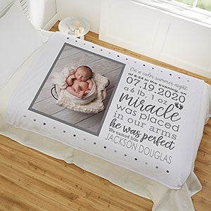 Baby Boy's Story Personalized 50x60 Photo Fleece Blanket