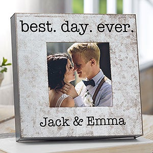 Rustic Wedding 4x4 Galvanized Box Picture Frame