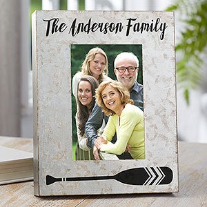 Beach Life Personalized Vertical Galvanized Metal Picture Frame