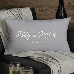 Stamped Elegance Personalized Lumbar Throw Pillow