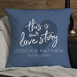 Our Love Story Personalized 18-inch Throw Pillow