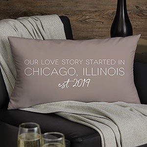 Our Love Story Personalized Lumbar Throw Pillow