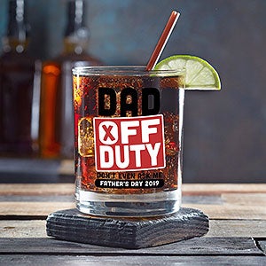 Off Duty Father's Day Personalized Whiskey Glass