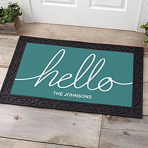 Hello & Welcome 20x35 Personalized Doormat