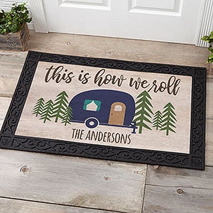 Happy Campers 20x35 Personalized Doormat