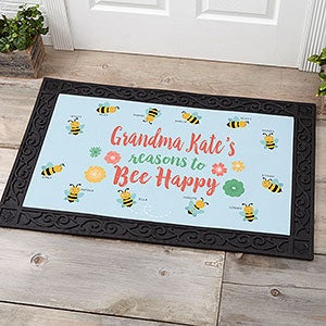 Reasons to Bee Happy 20x35 Personalized Doormat