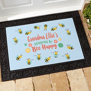 Reasons to Bee Happy 18x27 Personalized Doormat