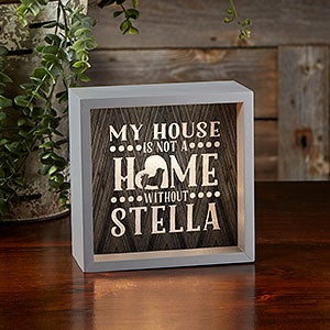 Our Pet Home Personalized Grey 6x6 LED Light Shadow Box