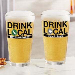 Drink Local Personalized 16 oz. Pint Glass