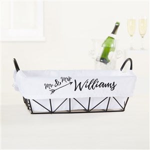 Sparkling Love Embroidered Basket Liner - Wedding Gift Basket