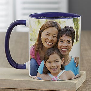 Photo Personalized Blue Coffee Mug for Her