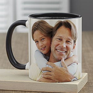 Photo Personalized Black Coffee Mug for Him