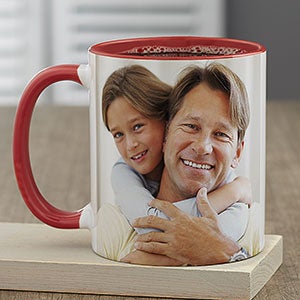 Photo Personalized Red Coffee Mug for Him